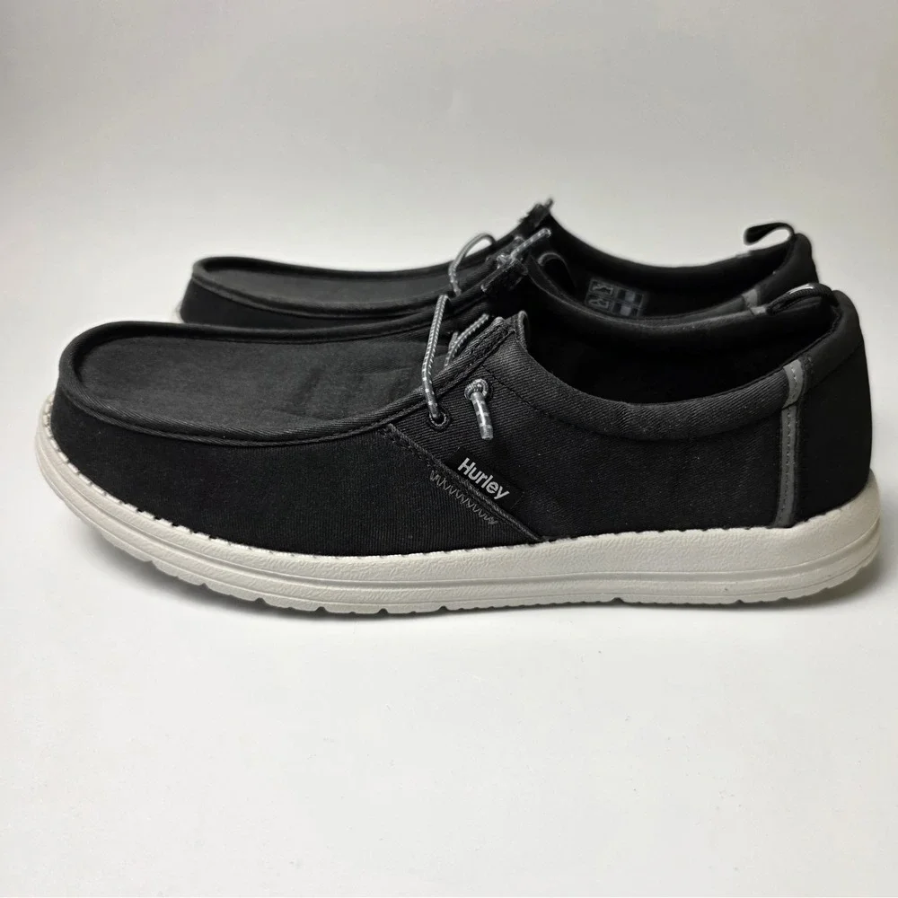 New In Box Hurley Men's Size 10 Style Laguna Black Casual Shoe Small Scuff #0461
